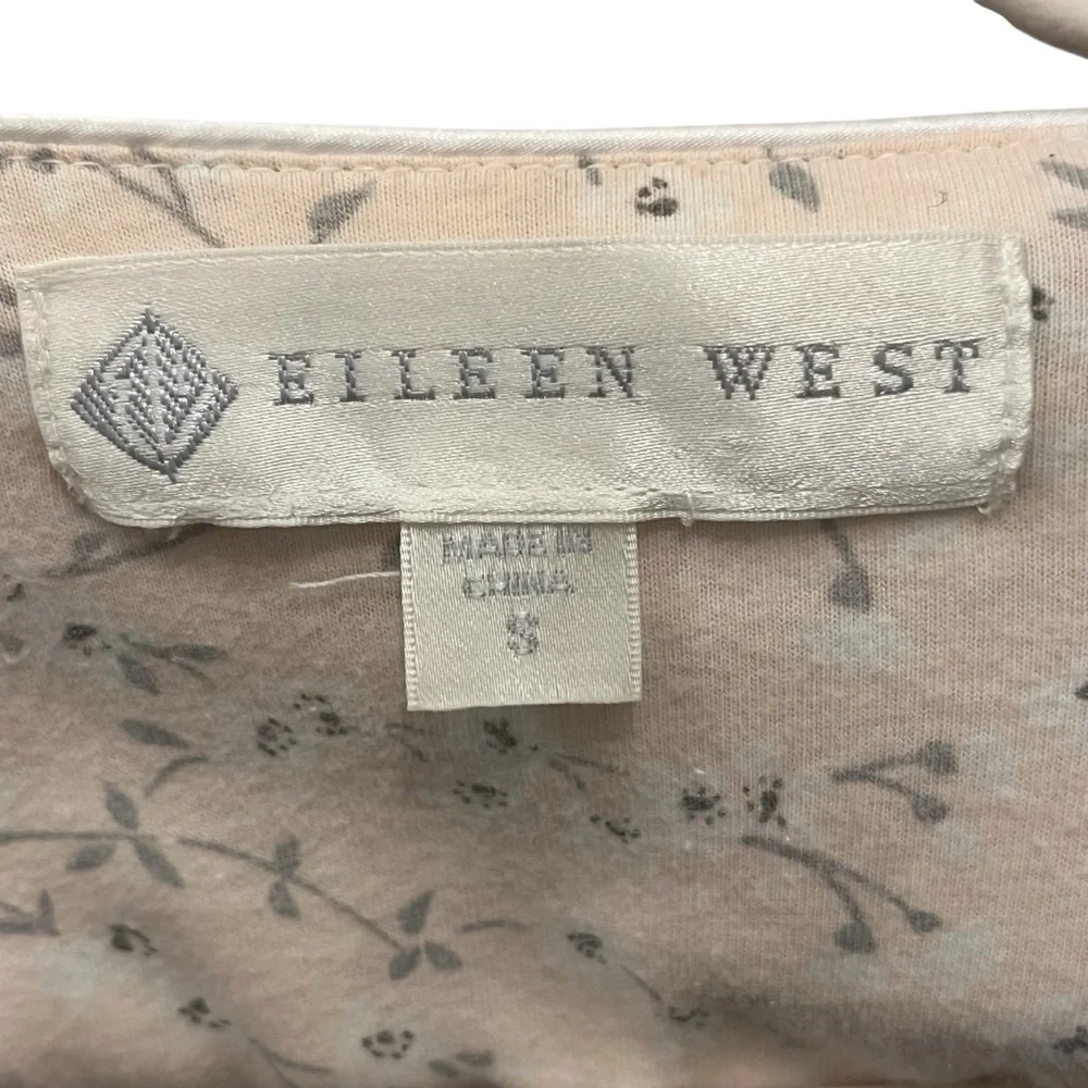 Eileen West Pink Floral Lace Trim Nightgown Size S - Picture 3 of 6